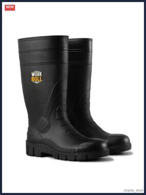 Steel Toe Rain Boots Waterproof Knee High Work Boots PVC Rubber